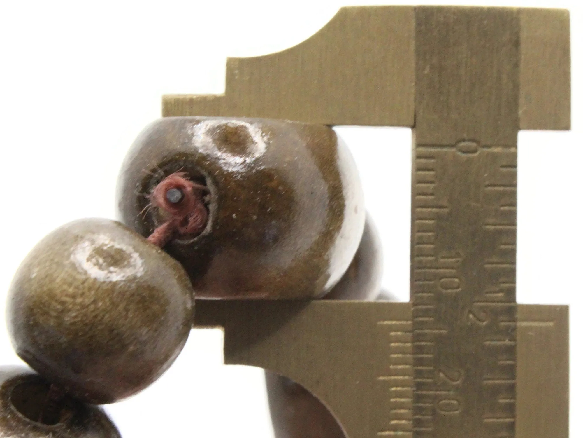 12 Brown Wooden Mixed Flat oval and Round Beads
