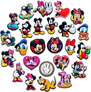 25Pcs Cartoon Shoe Charms for Clog Slides Sandals, Cute Shoe Accessories for Party Favor