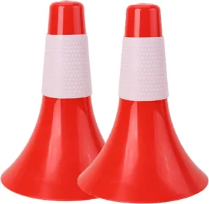 Agility Training Cone Colored Plastic Sports Cones, 23cm/9" Agility Obstacle Cone, Used for Indoor and Outdoor Football Training Cones (Color : Red2)
