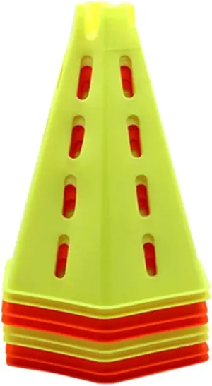 Agility Training Cone Hexagonal Plastic Training Cone/Sign Post,Soft Adjustable Height Agile Obstacle Cone,Suitable for Football Basketball Sensory Integration Training (Color : 6pcs)