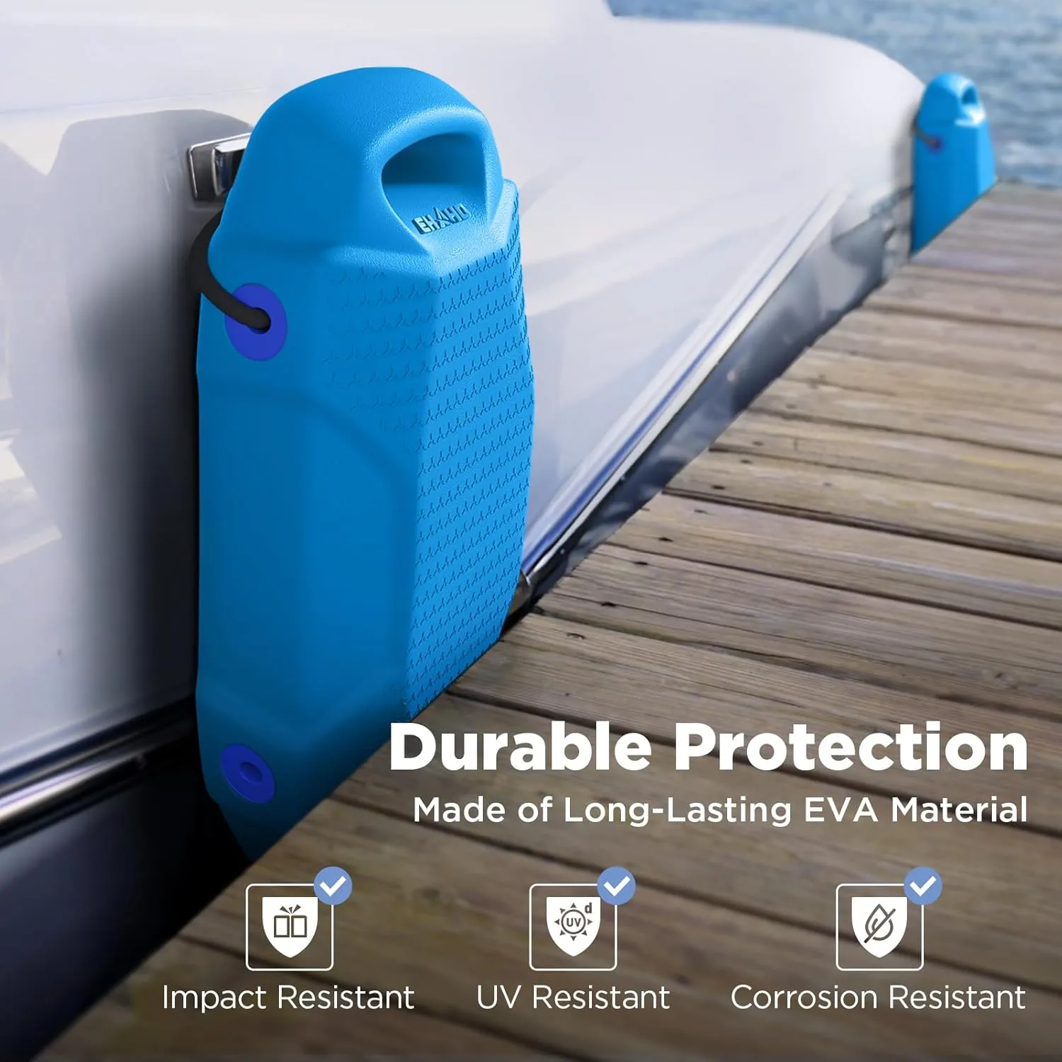 Boat Fenders, Boat Bumpers for Docking, EVA Pontoon Bumpers with Integrated Locking Rope, Fit for Bass, Ski, Bowriders and Fishing Boats