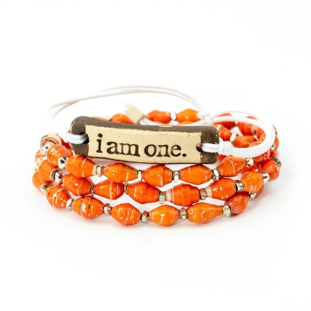 Bracelet - Orange Triple Wrap Solid