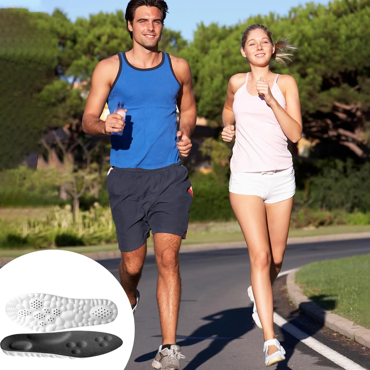 Cloud Insoles - 4D Orthopedic Insoles for Women & Men - Plantar Fasciitis, Sports Shoes, Anti Fatigue, Shock Absorption, Foot Pain Relief (Black, 4-8.5)