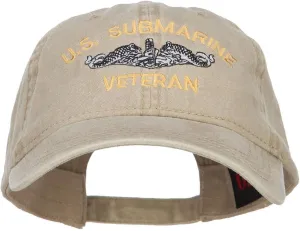 e4Hats.com US Submarine Veteran Military Embroidered Washed Cap