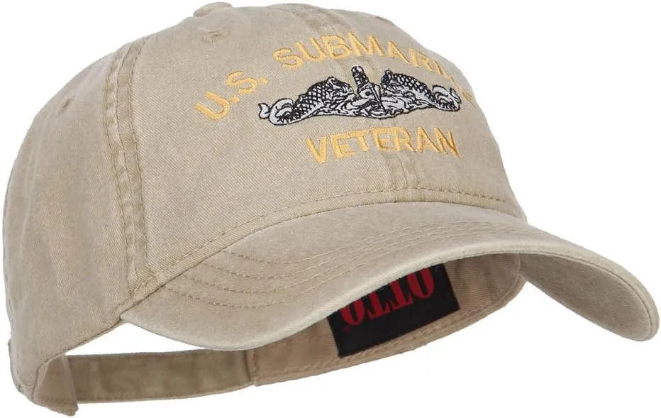 e4Hats.com US Submarine Veteran Military Embroidered Washed Cap