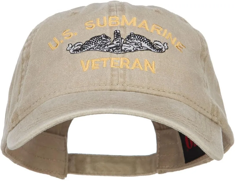 e4Hats.com US Submarine Veteran Military Embroidered Washed Cap