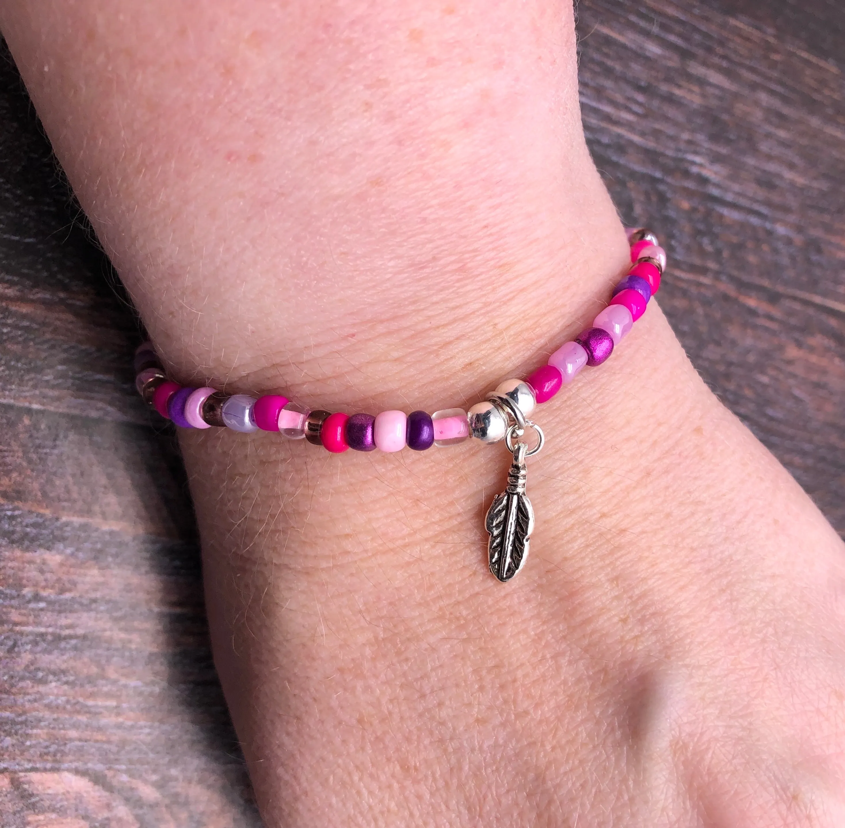 Feather Charm Bracelet - Colour Choice