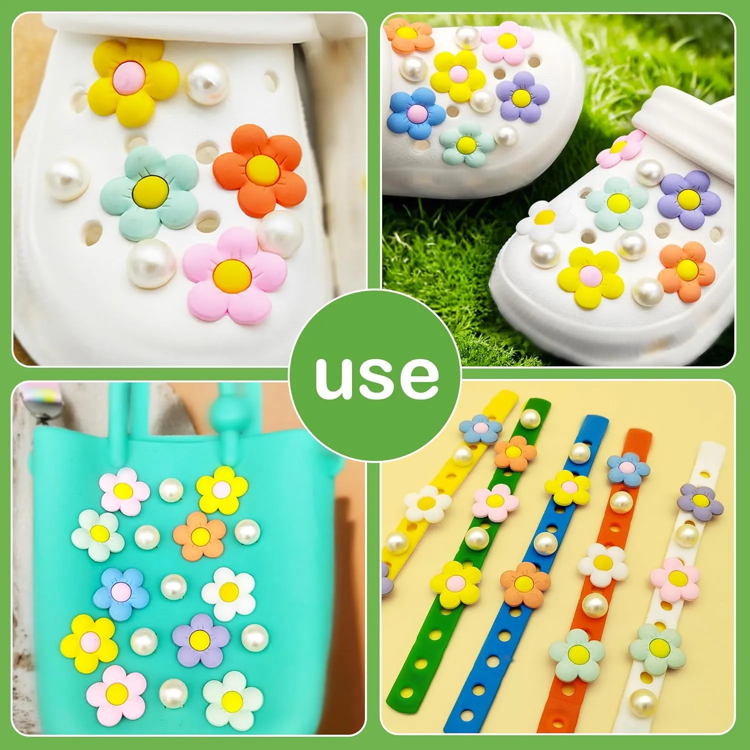 Flower Shoe Charms for Girls Teens Adults, Flower Shoe Charms for Clog Sandals Bracelets Decoration, Cute Pins Accessories Party Favor Birthday Gifts