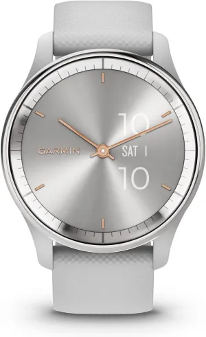 Garmin vvomove Trend, Stylish Hybrid Smartwatch, Long-Lasting Battery Life, Dynamic Watch Hands and Touchscreen Display, Mist Gray