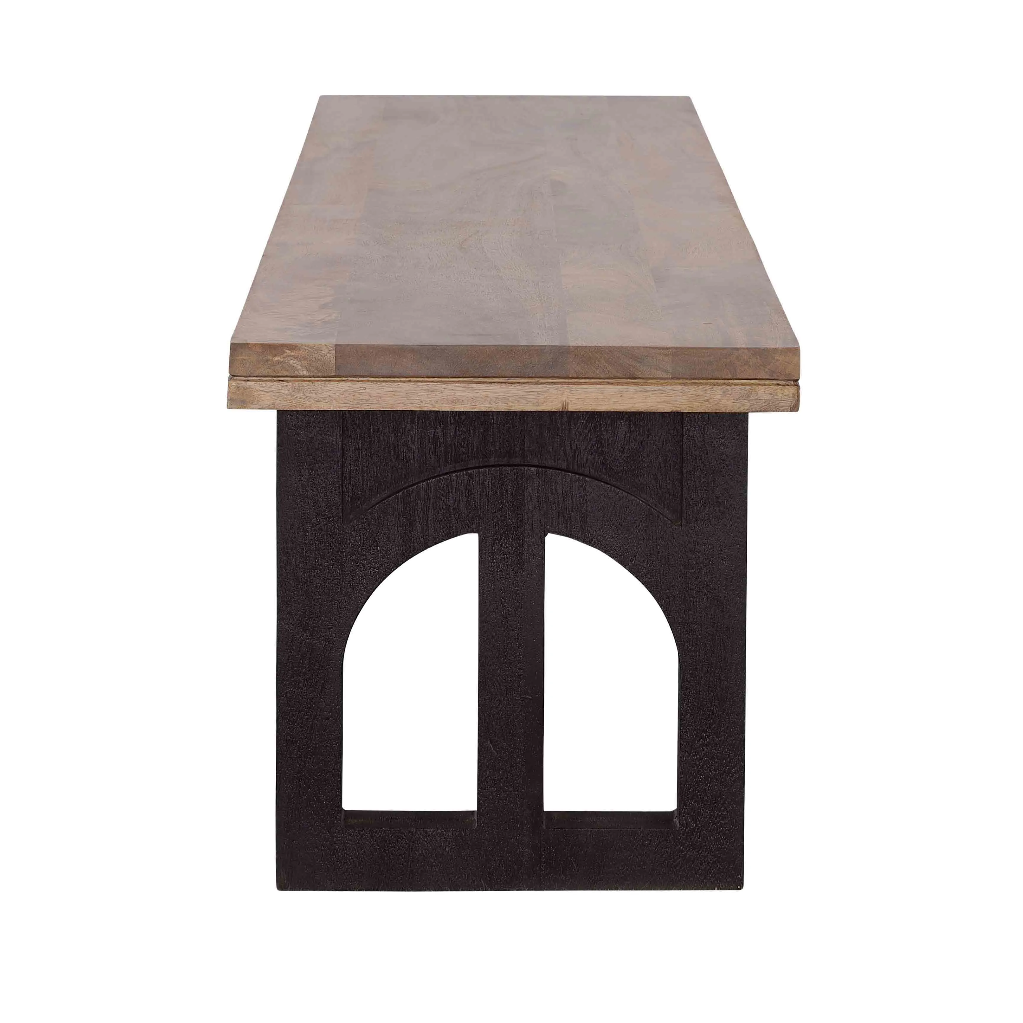 Gateway - Dining Bench - Natural / Nightshade Black