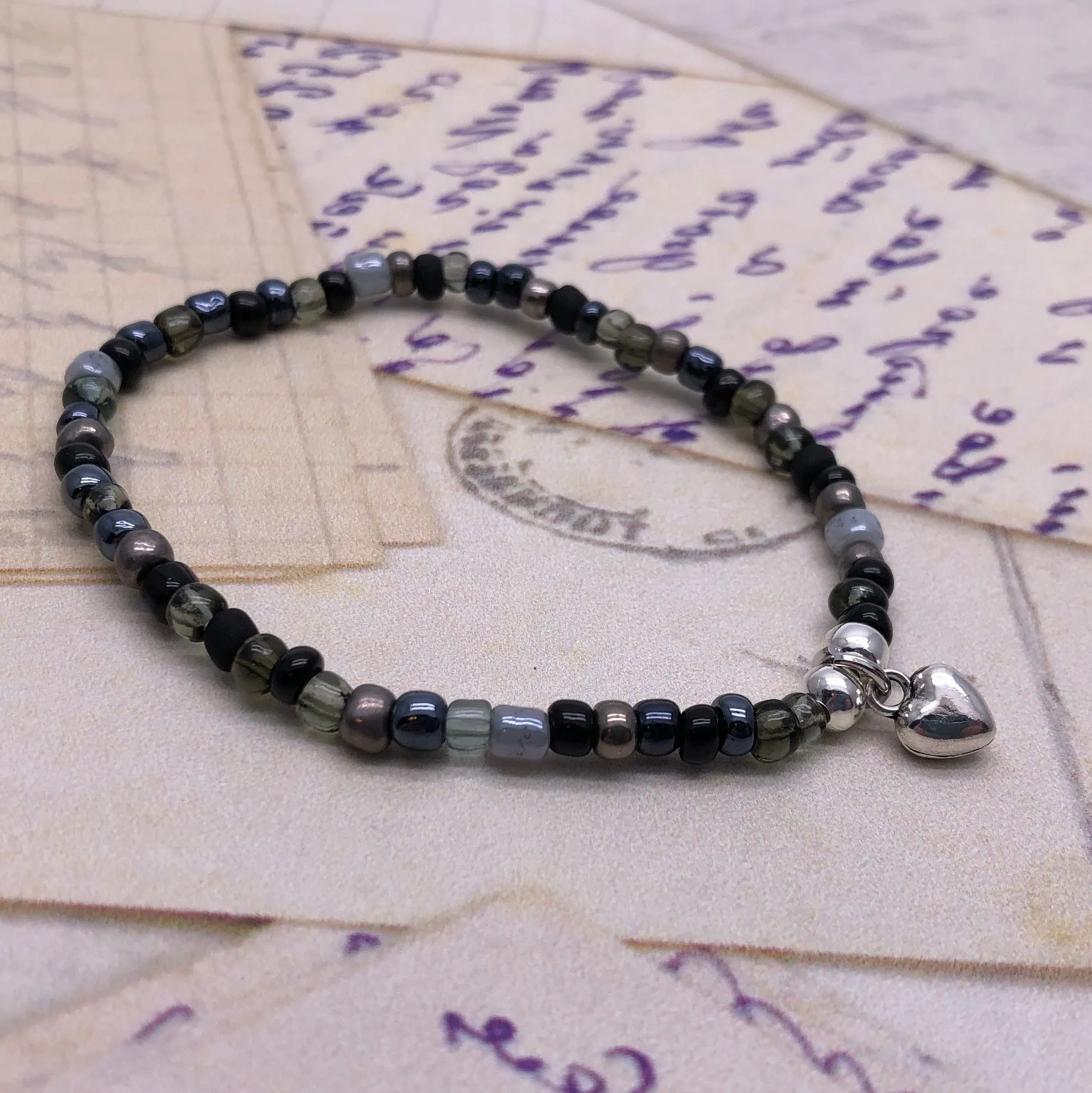 Heart Charm Bracelet - Colour Choice