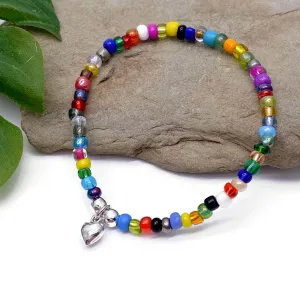 Heart Charm Bracelet - Colour Choice