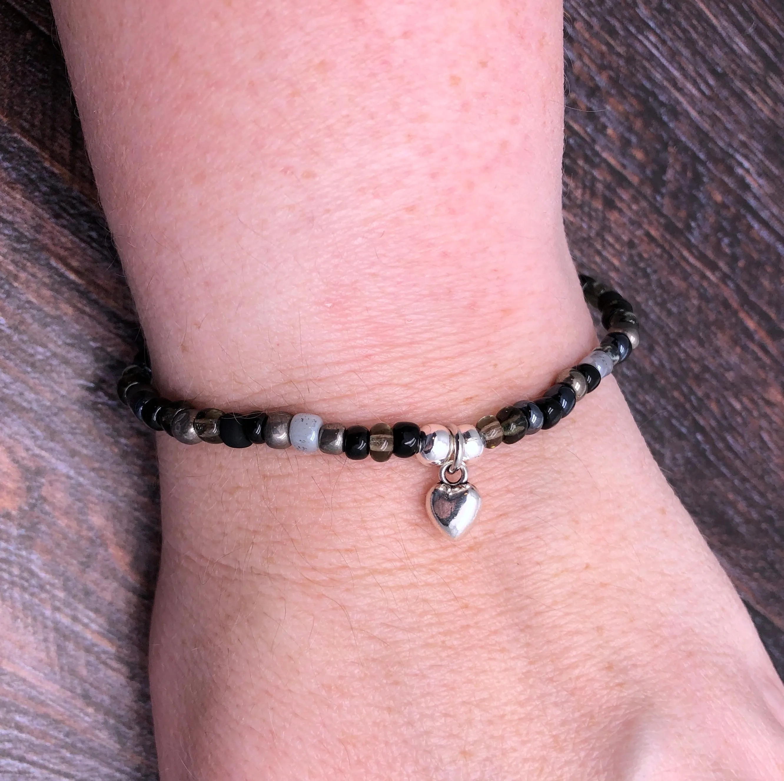 Heart Charm Bracelet - Colour Choice