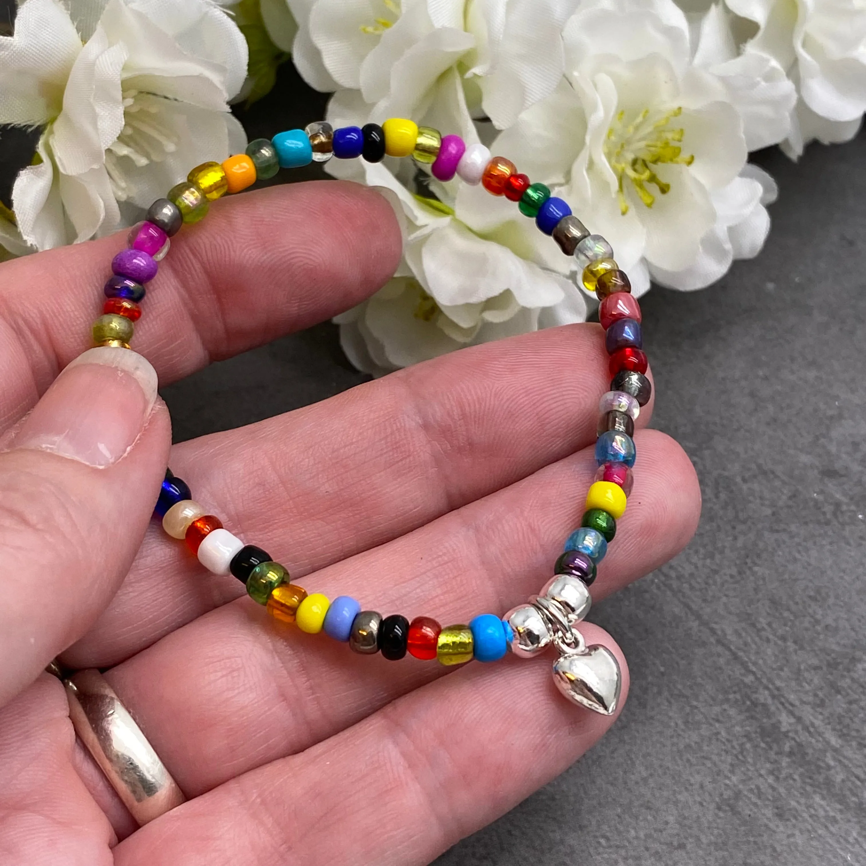Heart Charm Bracelet - Colour Choice