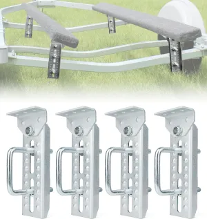 Heavy Duty 8" Boat Trailer Bunk Brackets, 4 PCS Galvanized Swivel Top Bunk Bracket Kit for 1.5" x 3", 2" x 3", 3" x 3" Boat Trailer Crossmember