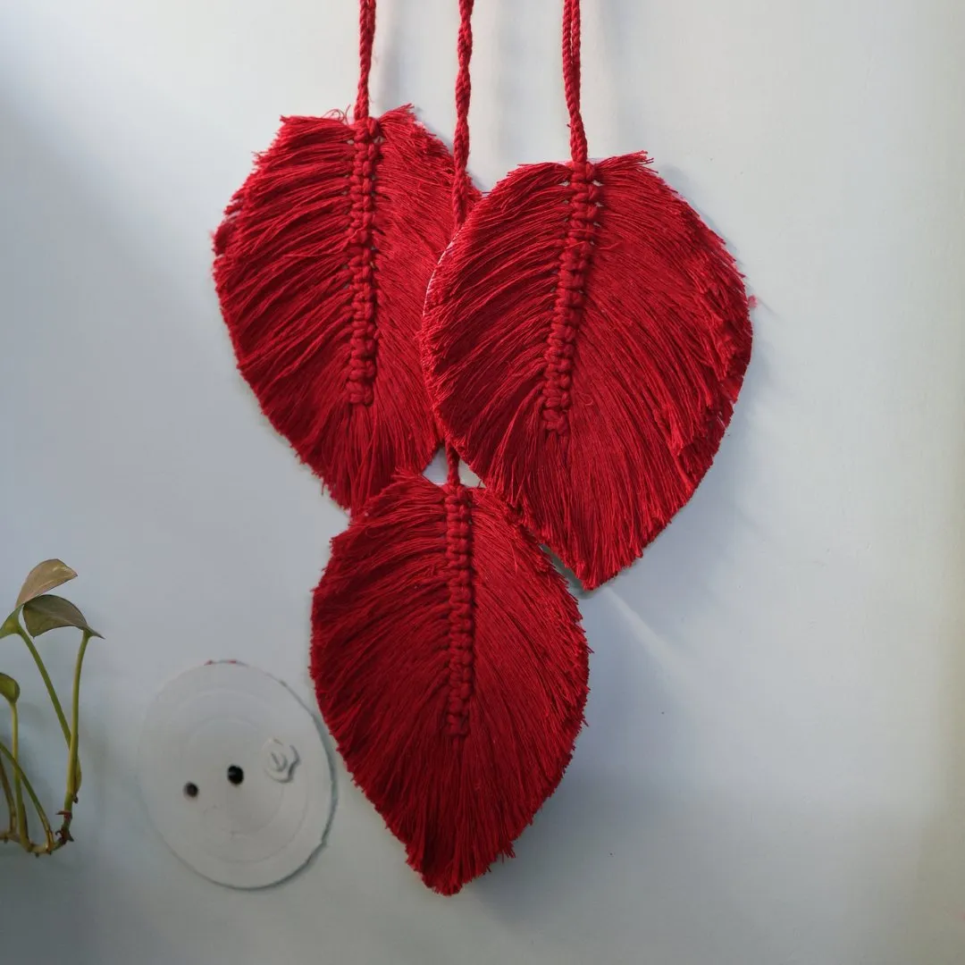 Macrame Red Dream Catcher Mirror