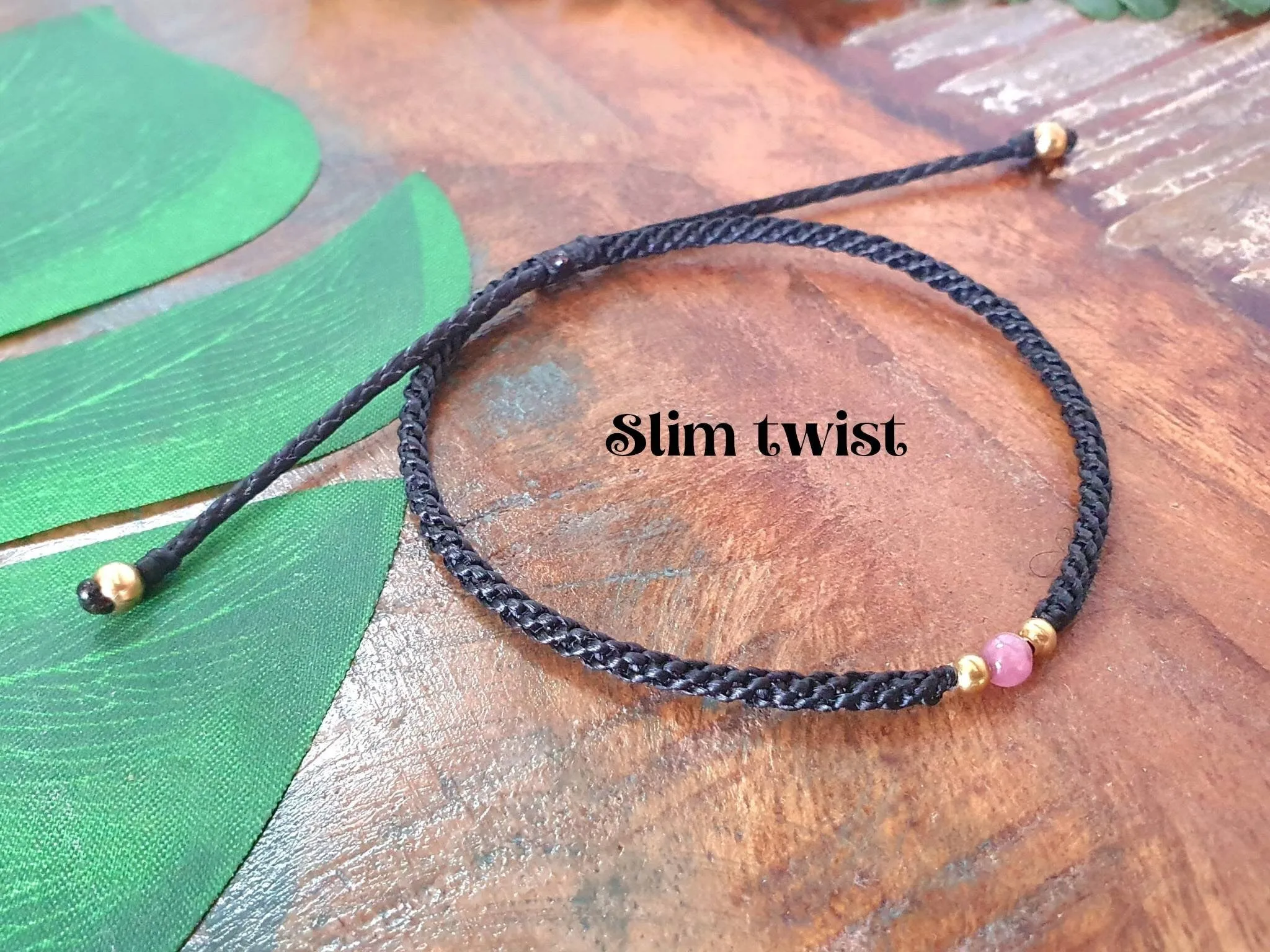 Men's bracelet, pink tourmaline bracelet for men, October birthstone gift birthday, happy healing love protection chakra choose cord colour