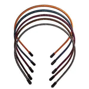 minihope Skinny Multicolor Headbands - Assorted Colors for All Hair Types - Instant Style, Pain-Free Wear - Durable, Adjustable, 5 Pack - Women, Men, Boys, Girls.