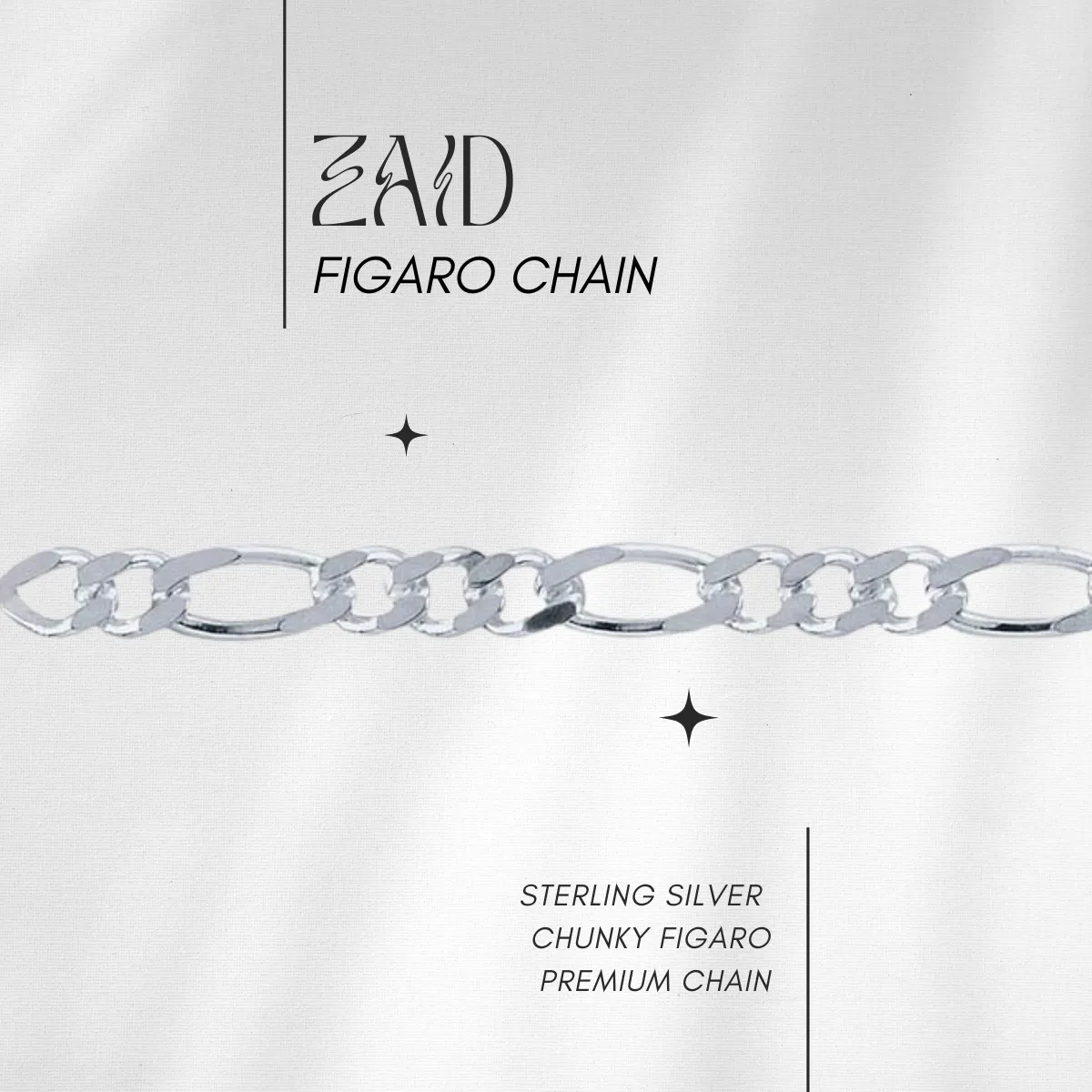 NEW Zaid Premium Figaro Chain in Sterling // RESERVATION  for IN-PERSON Permanent Jewelry (Copy)