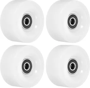 PATIKIL 32 x 58mm Roller Skate Wheels with Bearings, 4 Pack 82A Quad Skate Replacement for Double Row Skate Skateboard Indoor or Outdoor, White