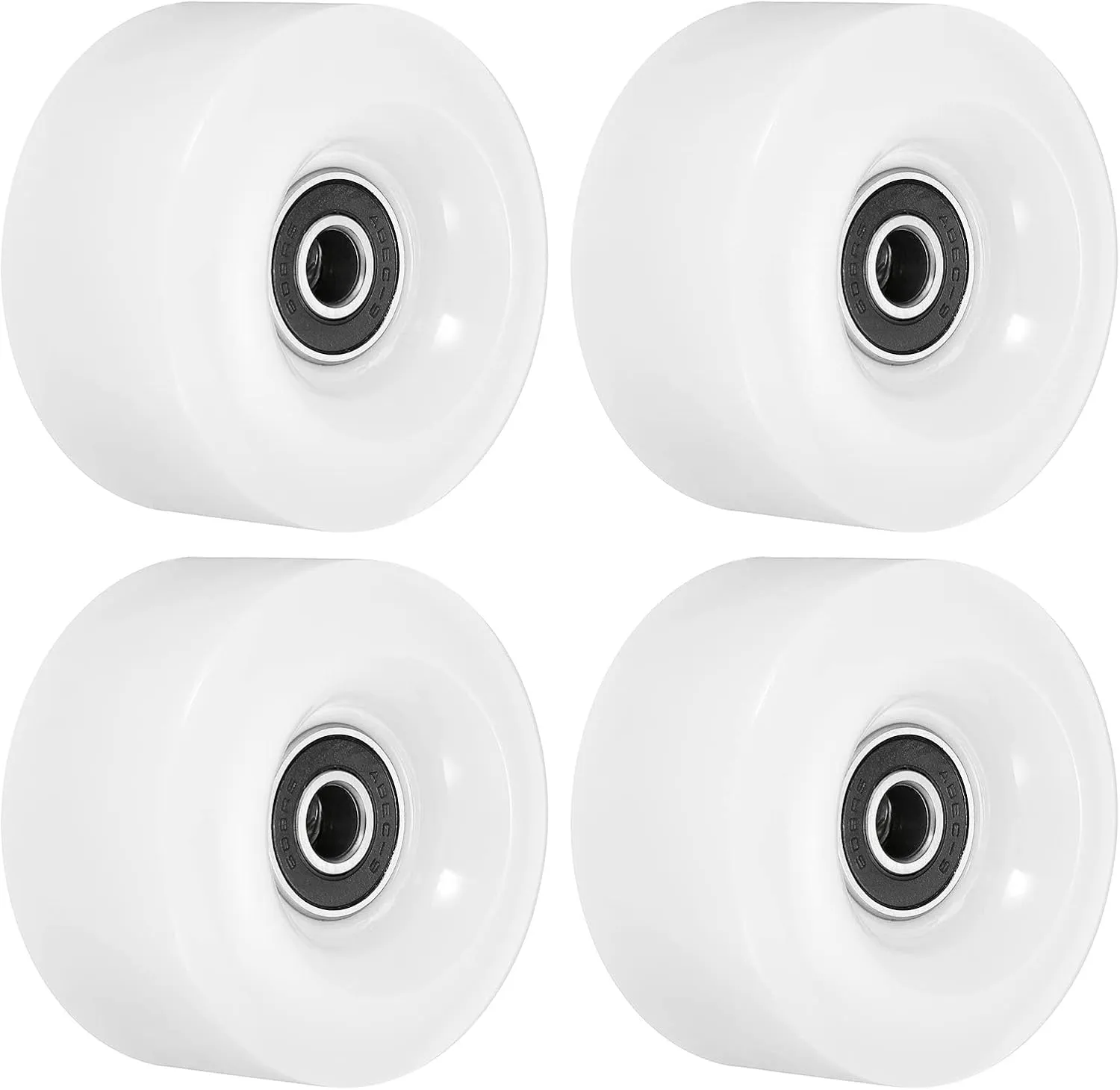 PATIKIL 32 x 58mm Roller Skate Wheels with Bearings, 4 Pack 82A Quad Skate Replacement for Double Row Skate Skateboard Indoor or Outdoor, White