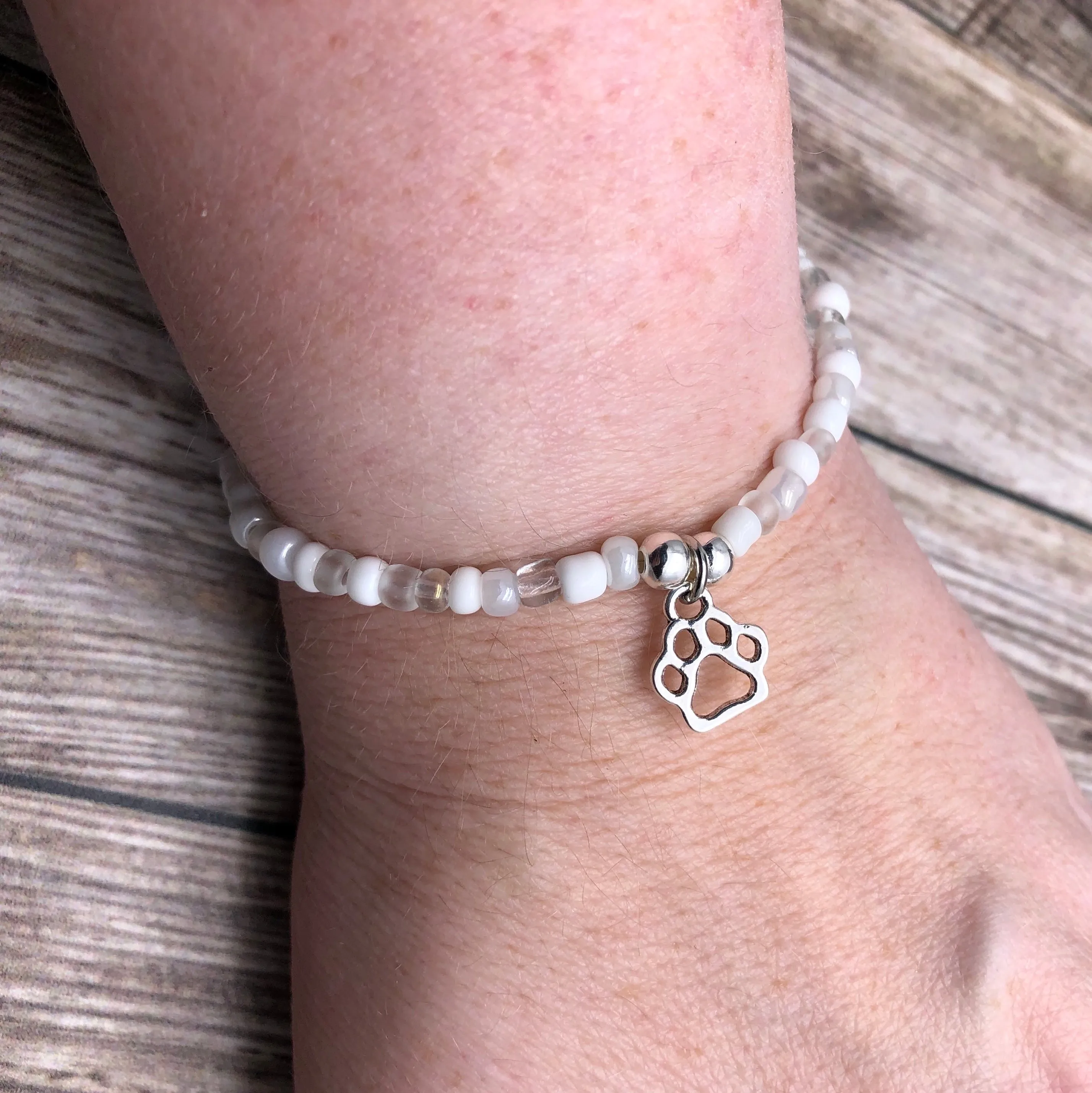 Paw Print Charm Bracelet - Colour Choice