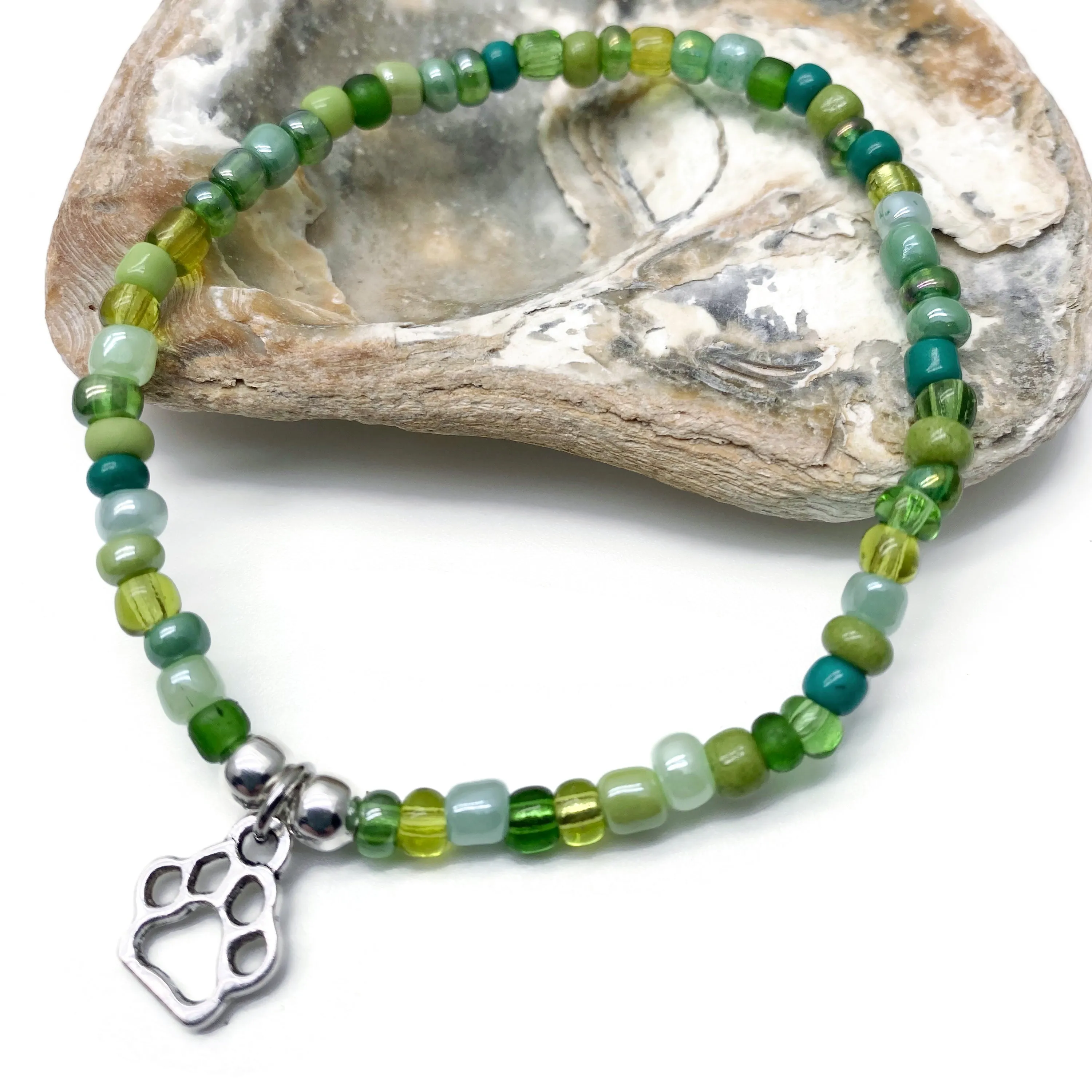 Paw Print Charm Bracelet - Colour Choice