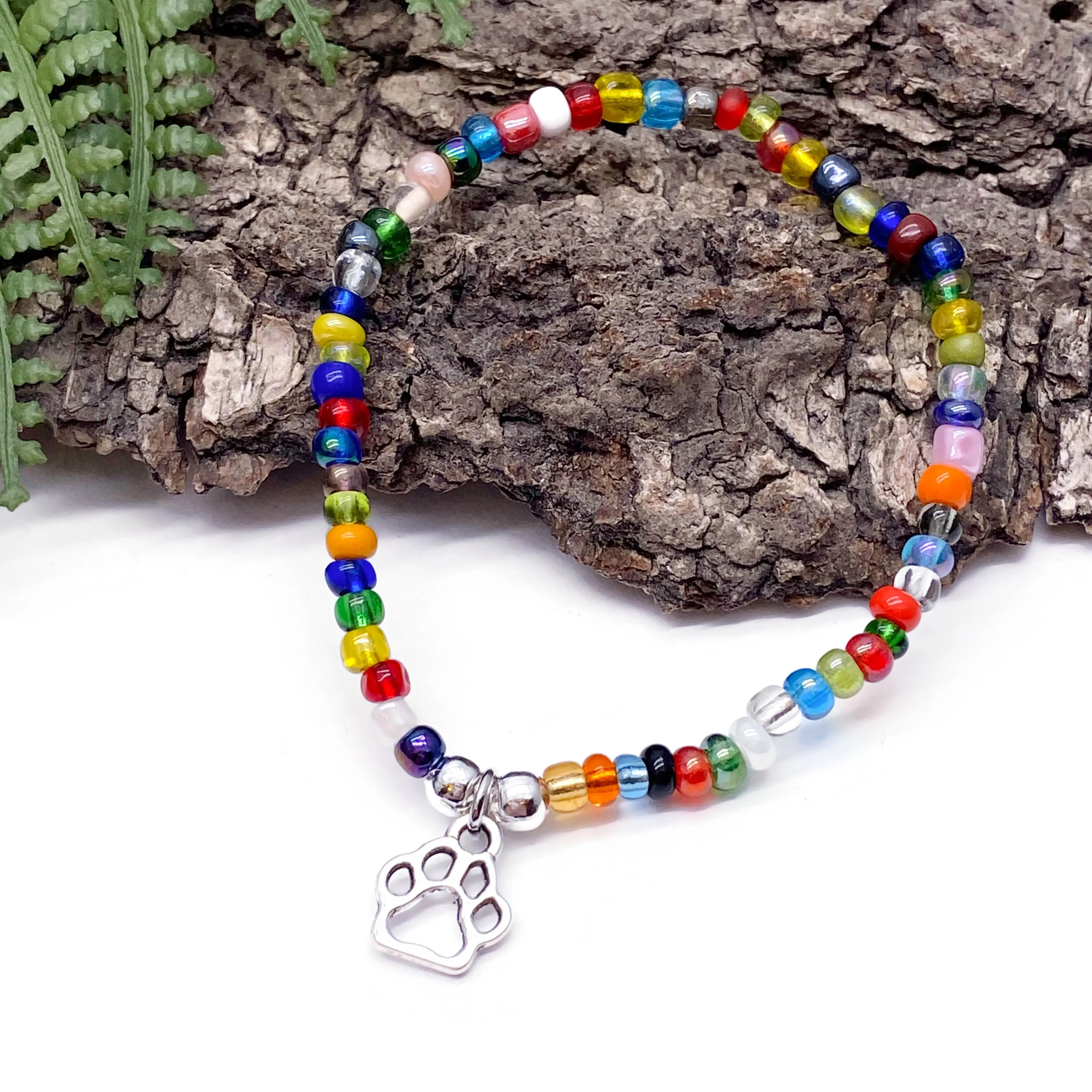 Paw Print Charm Bracelet - Colour Choice