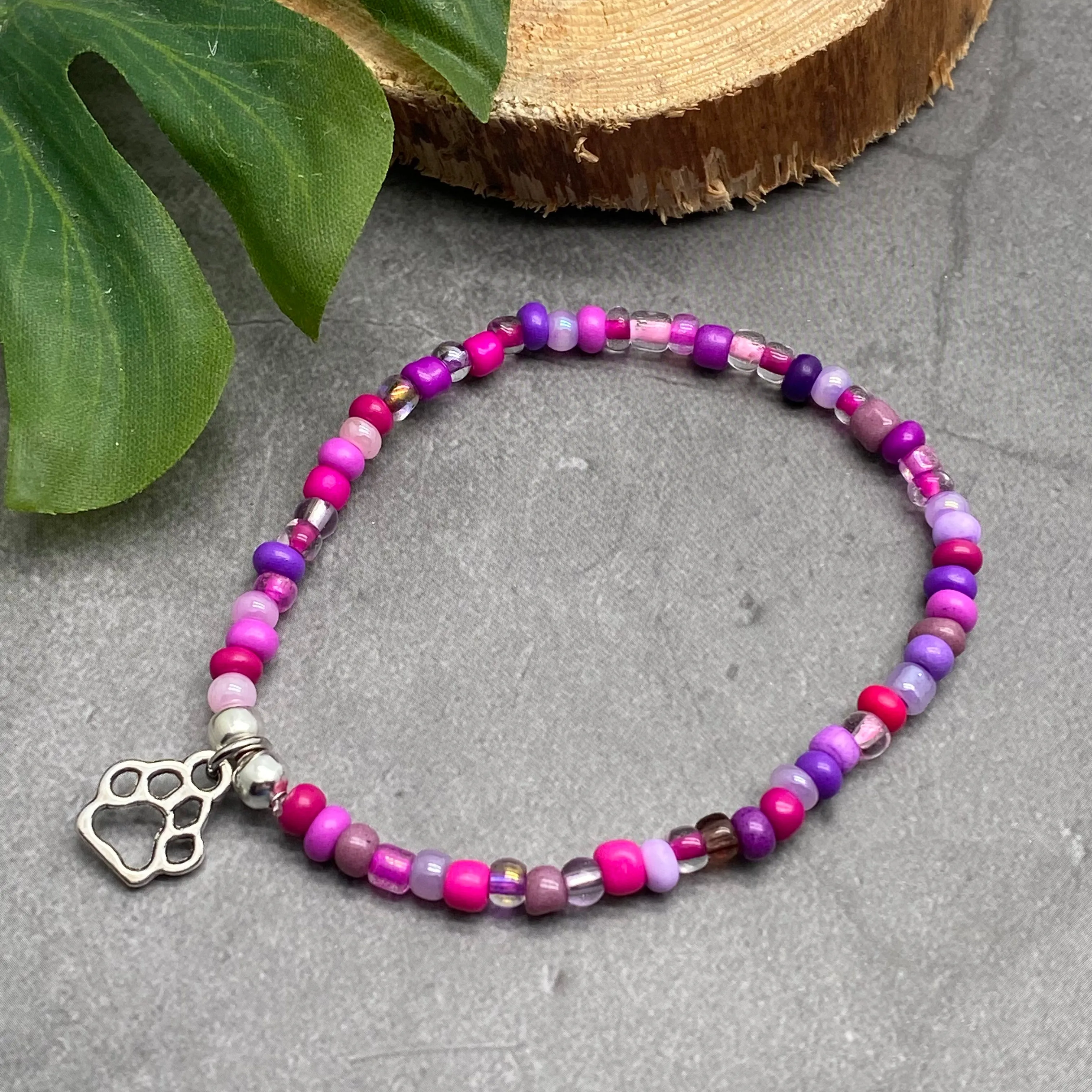Paw Print Charm Bracelet - Colour Choice