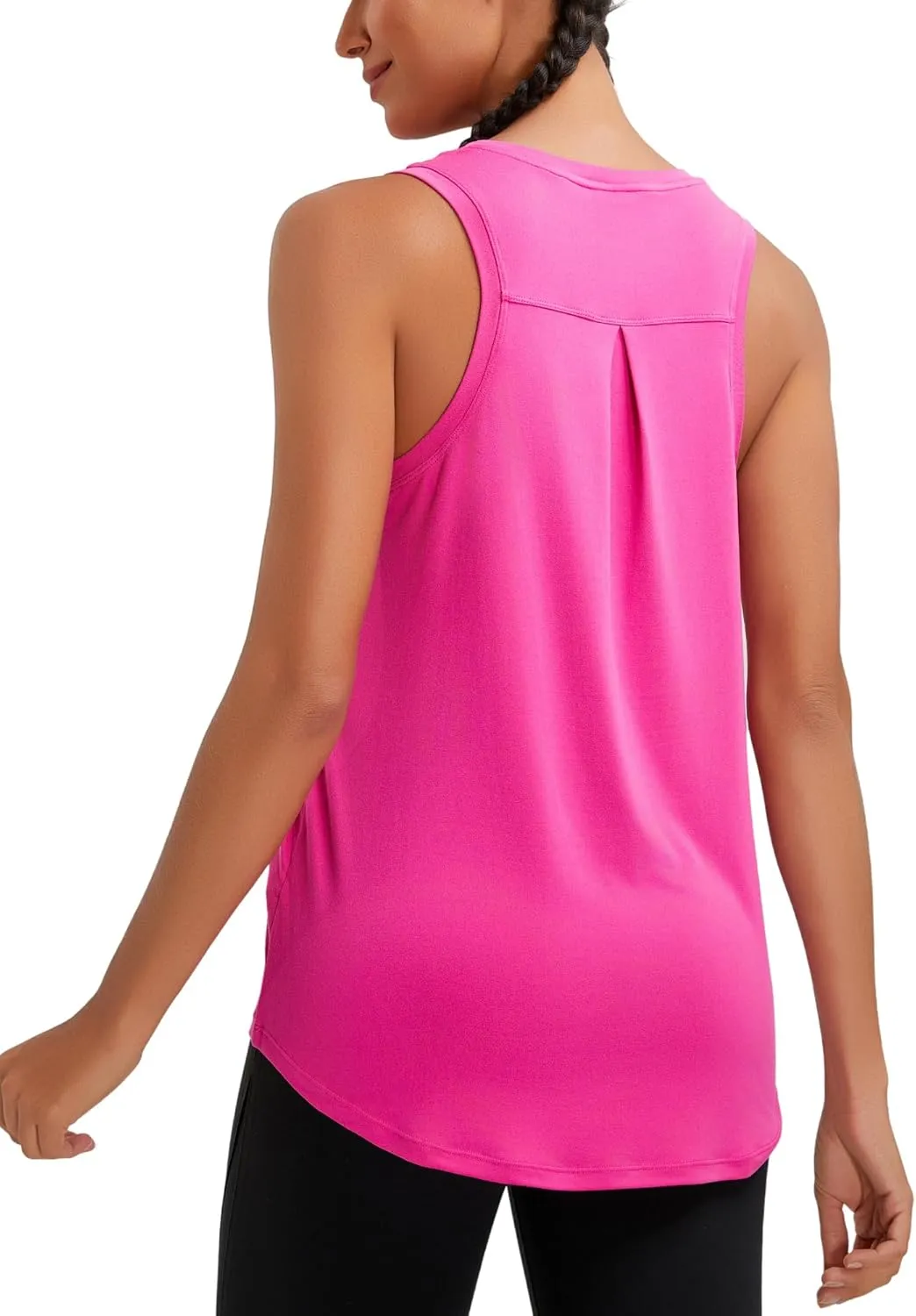 RUNNING GIRL Women's Sleeveless Workout Tops, Loose Fit Active Tennis Yoga Shirts Athletic Running Tank Tops for Women