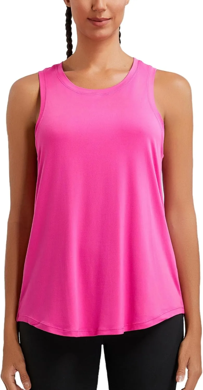 RUNNING GIRL Women's Sleeveless Workout Tops, Loose Fit Active Tennis Yoga Shirts Athletic Running Tank Tops for Women