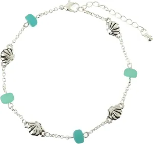 Sea Glass Bead Sealife Link Anklet
