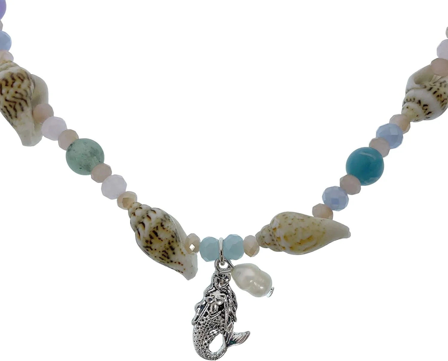 Sealife Theme Seashell Freshwater Pearl Bead Anklet