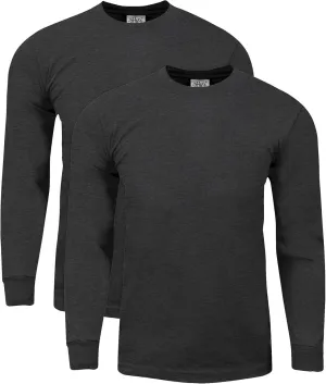 Shaka Wear Men's Cotton T-Shirt  Max Heavyweight 7 Ounce Long Sleeve Crew Neck Plain Tee Top Tshirts Regular Big Tall Size