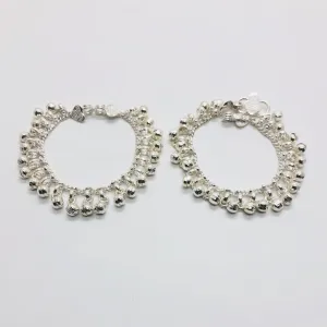 Silver Trinkler Ghunghroo baby Payal/Anklet- (Set of 2)