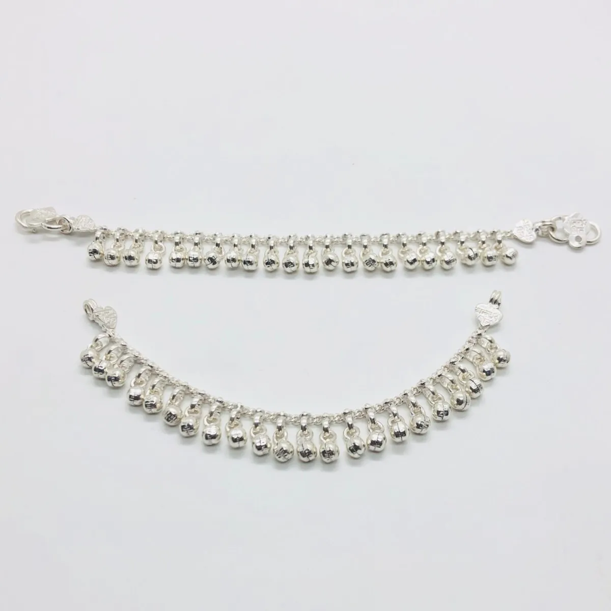 Silver Trinkler Ghunghroo baby Payal/Anklet- (Set of 2)