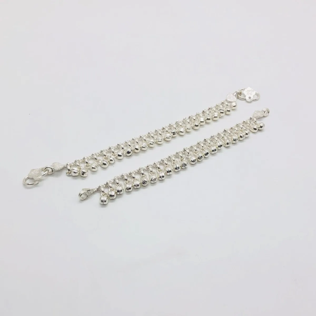 Silver Trinkler Ghunghroo baby Payal/Anklet- (Set of 2)
