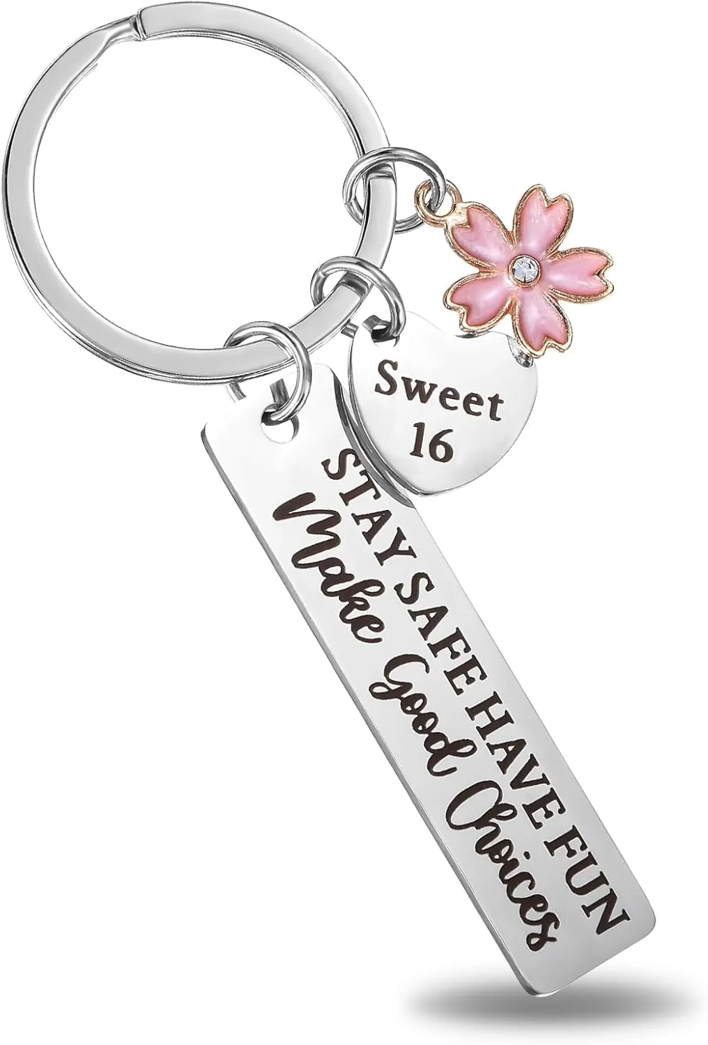 Sweet 16 Keychain for Girls, 16th Birthday Gifts for Girls, Sweet Sixteen Gifts for 16 Year Old Girl, Sweet 16 Party Decorations Birthday Presents for Women Sister Daughter