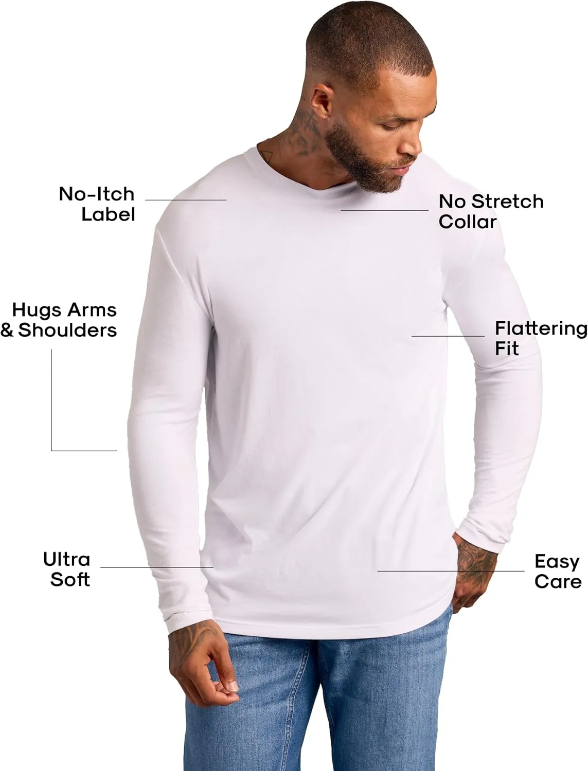 True Classic Long Sleeve Shirts for Men - Henley, Waffle & Crew Neck Long Sleeve T Shirt - Regular and Tall Thermal Shirts