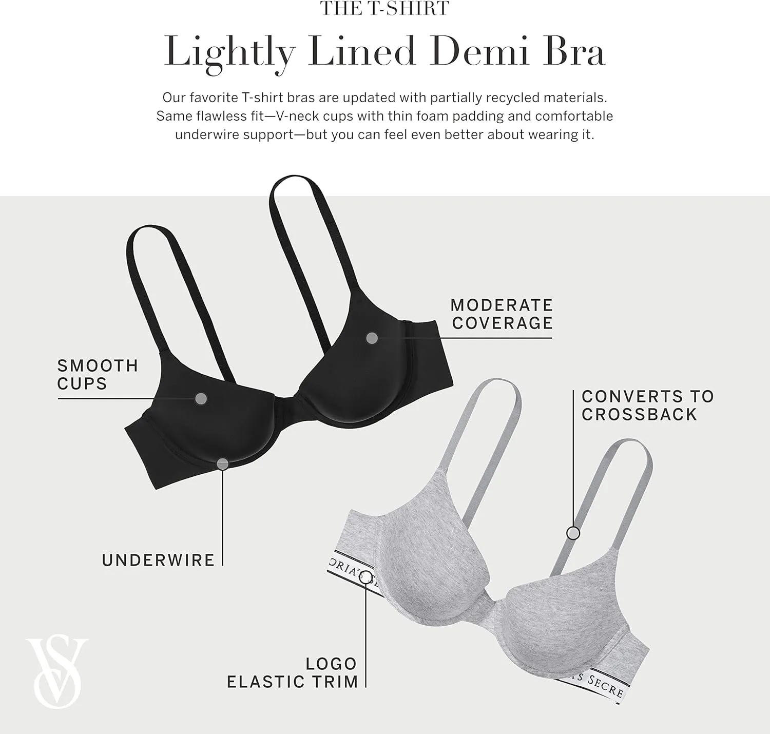 Victoria's Secret Women's Lightly Lined T-Shirt Bra, Bras for Women (32A-38DDD)