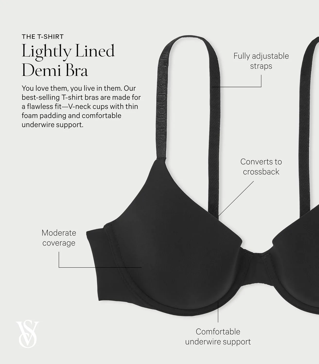 Victoria's Secret Women's Lightly Lined T-Shirt Bra, Bras for Women (32A-38DDD)