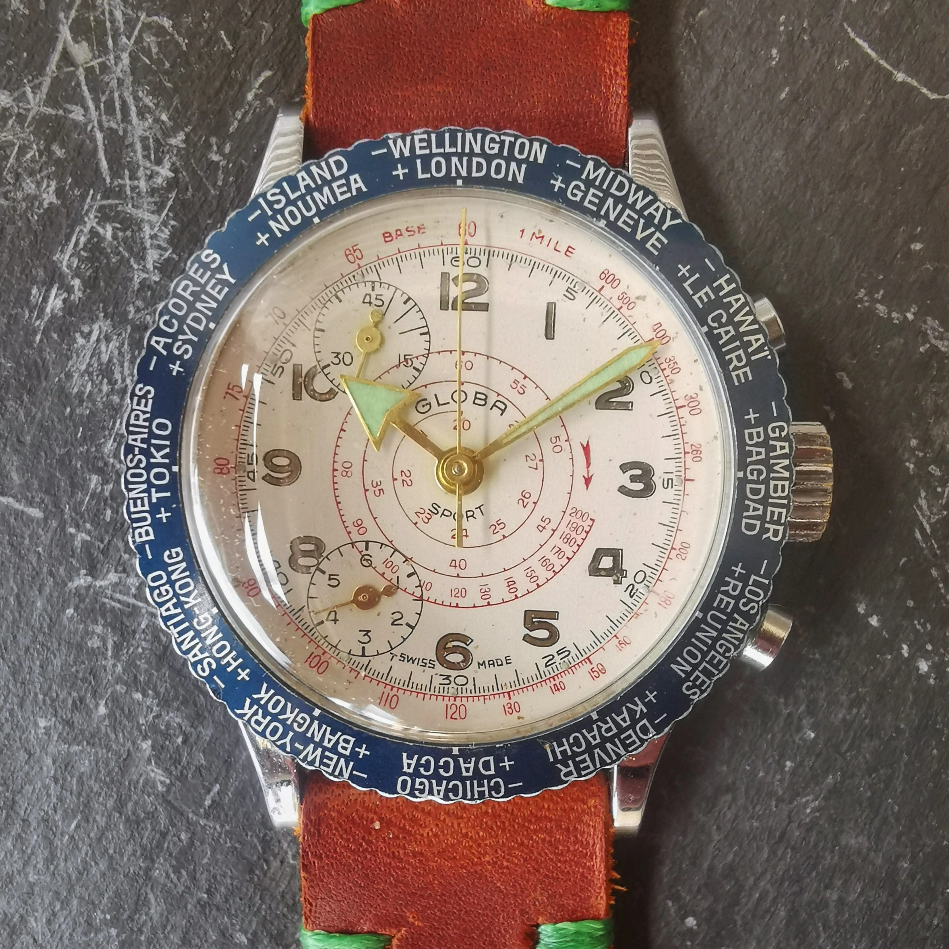 Vintage Globa Sport Chronograph Watch