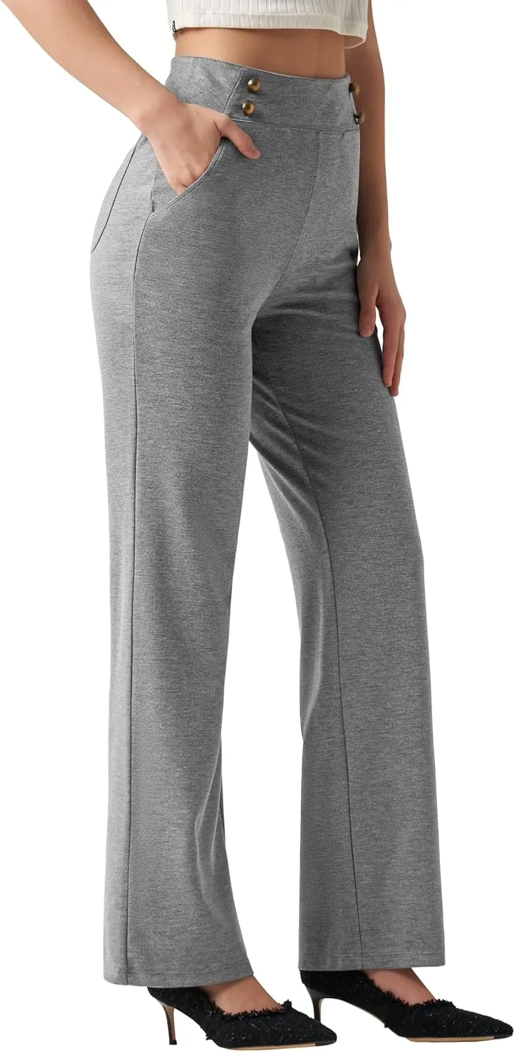 Willit Women's Wide Leg Dress Pants High Waisted Stretch Work Pants Office Business Casual Slacks Pockets Petite/Regular/Tall