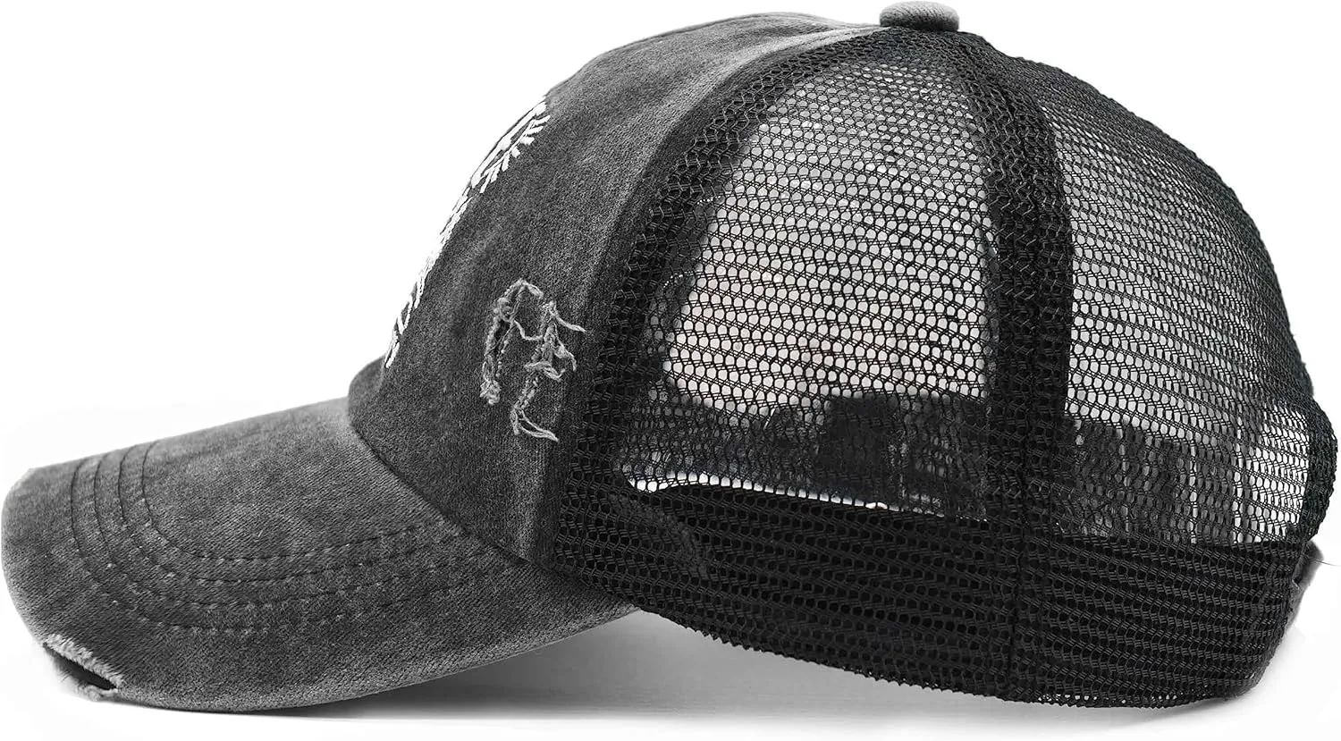Women's Lake Life Baseball Caps Summer Adjustable Denim Dad Hat Black