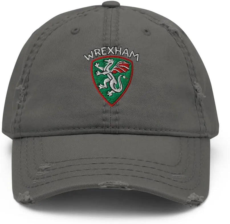 Wrexham AFC Minimalist Dragon Design Embroidered Distressed Dad Hat Soccer Football Cap