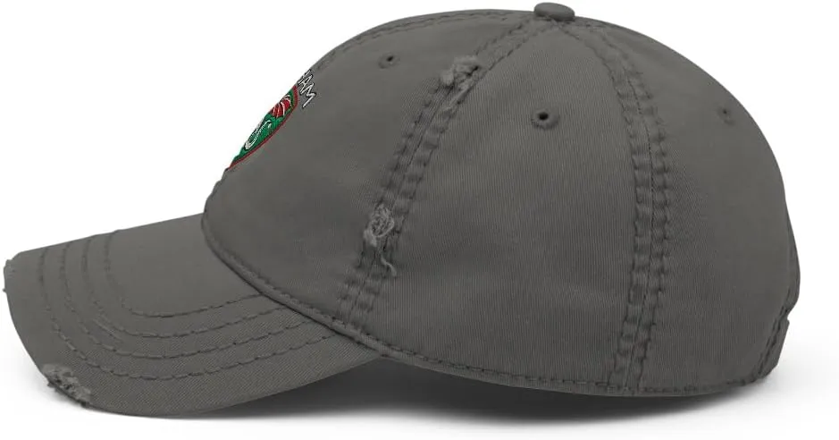Wrexham AFC Minimalist Dragon Design Embroidered Distressed Dad Hat Soccer Football Cap