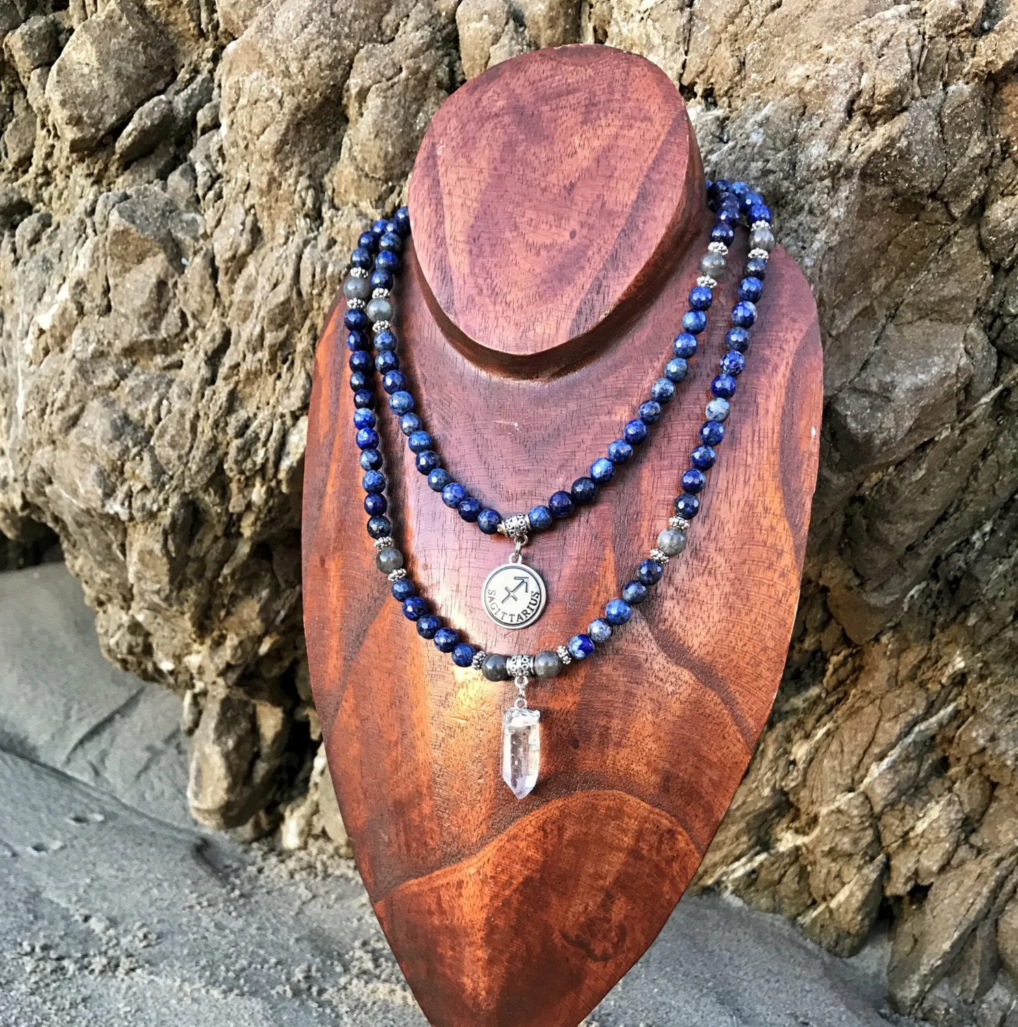 Zodiac: Sagittarius | Lapis Lazuli & Labradorite Mala Beads